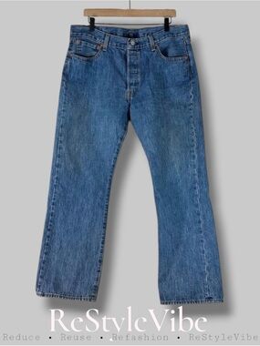 LEVI’S Men’s Size 36x30 Denim Jeans 501 Button Fly Straight Original Fit Style